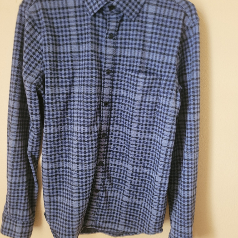 Express Navy Plaid Casual Shirt